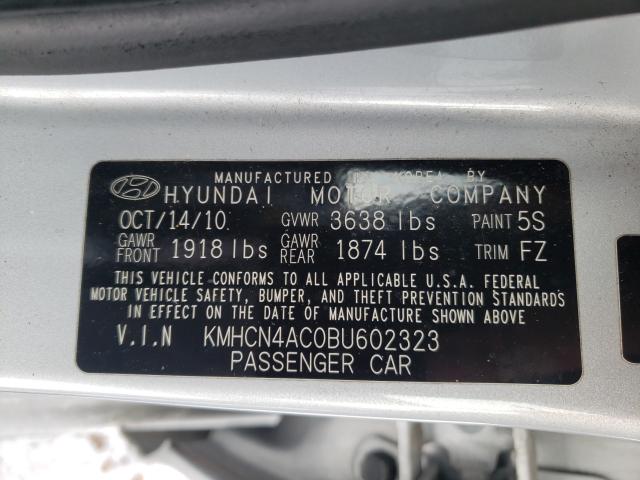 Photo 9 VIN: KMHCN4AC0BU602323 - HYUNDAI ACCENT GLS 