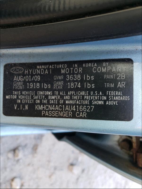 Photo 9 VIN: KMHCN4AC1AU416627 - HYUNDAI ACCENT GLS 