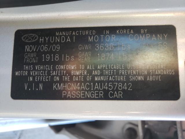 Photo 9 VIN: KMHCN4AC1AU457842 - HYUNDAI ACCENT GLS 