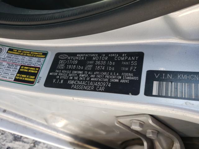 Photo 9 VIN: KMHCN4AC1AU480974 - HYUNDAI ACCENT GLS 