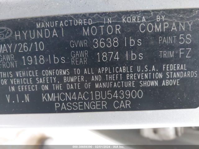 Photo 8 VIN: KMHCN4AC1BU543900 - HYUNDAI ACCENT 