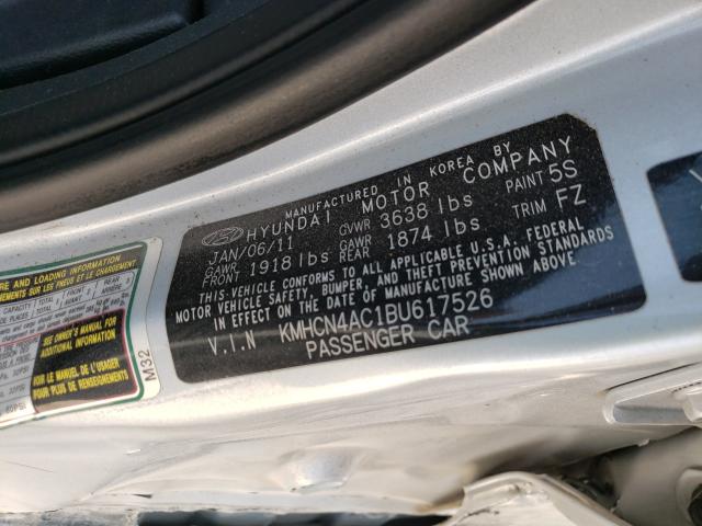 Photo 9 VIN: KMHCN4AC1BU617526 - HYUNDAI ACCENT GLS 