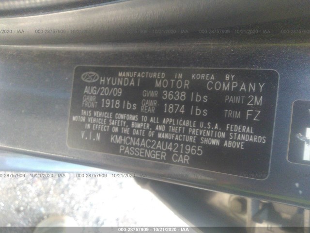 Photo 8 VIN: KMHCN4AC2AU421965 - HYUNDAI ACCENT 