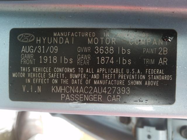 Photo 9 VIN: KMHCN4AC2AU427393 - HYUNDAI ACCENT GLS 