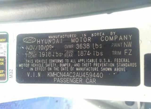 Photo 8 VIN: KMHCN4AC2AU459440 - HYUNDAI ACCENT 