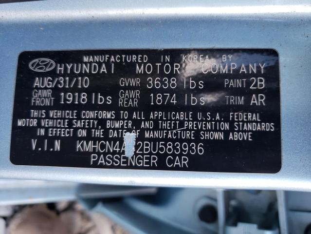 Photo 9 VIN: KMHCN4AC2BU583936 - HYUNDAI ACCENT 