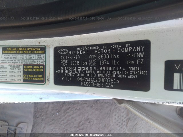 Photo 8 VIN: KMHCN4AC2BU607815 - HYUNDAI ACCENT 