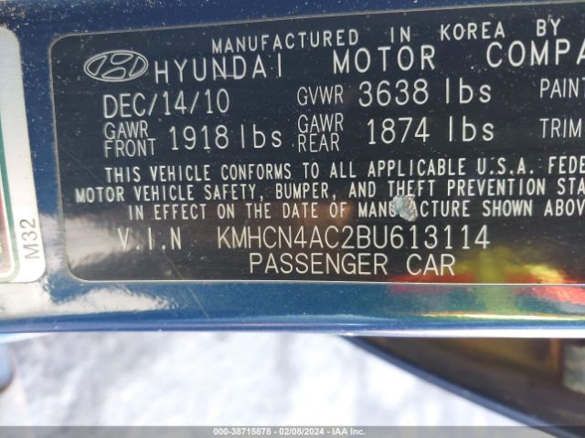 Photo 8 VIN: KMHCN4AC2BU613114 - HYUNDAI ACCENT 