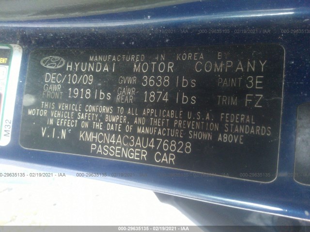 Photo 8 VIN: KMHCN4AC3AU476828 - HYUNDAI ACCENT 