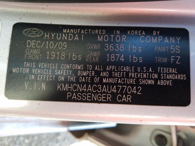 Photo 9 VIN: KMHCN4AC3AU477042 - HYUNDAI ACCENT GLS 