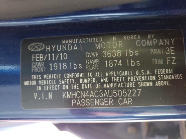 Photo 9 VIN: KMHCN4AC3AU505227 - HYUNDAI ACCENT GLS 