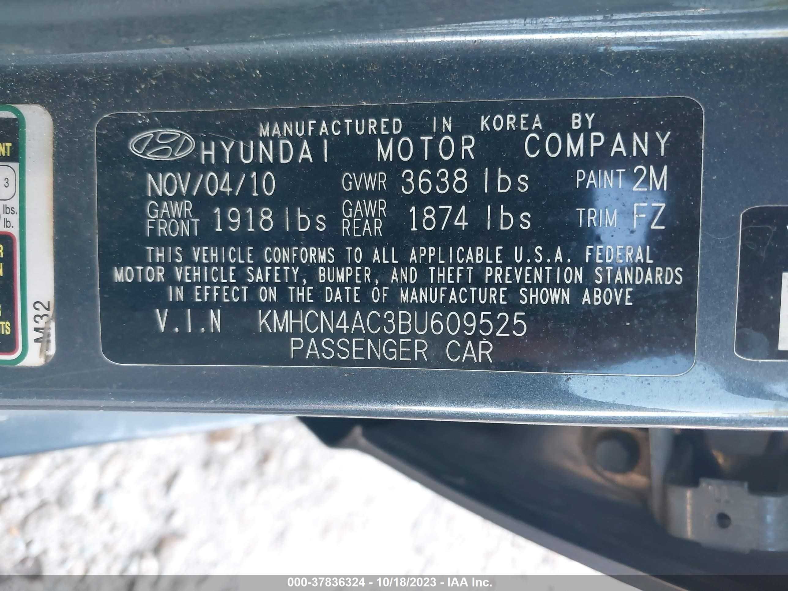 Photo 8 VIN: KMHCN4AC3BU609525 - HYUNDAI ACCENT 