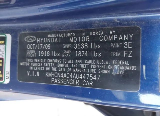 Photo 8 VIN: KMHCN4AC4AU447547 - HYUNDAI ACCENT 