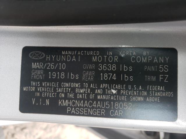 Photo 9 VIN: KMHCN4AC4AU518052 - HYUNDAI ACCENT GLS 