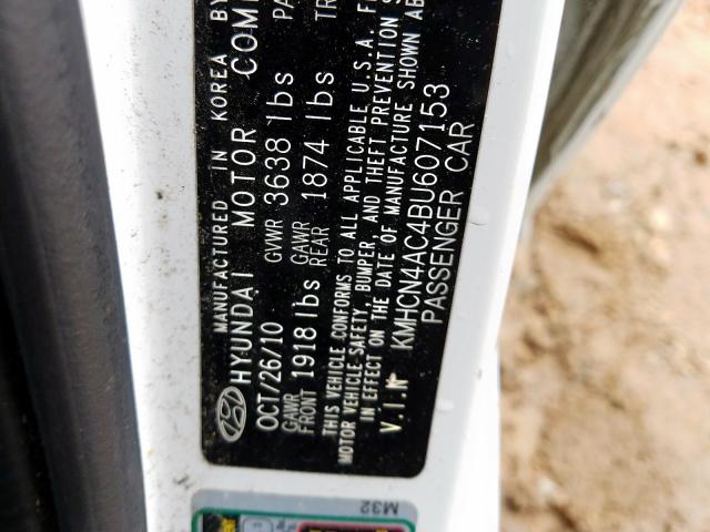 Photo 9 VIN: KMHCN4AC4BU607153 - HYUNDAI ACCENT GLS 