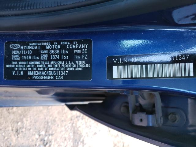 Photo 9 VIN: KMHCN4AC4BU611347 - HYUNDAI ACCENT GLS 