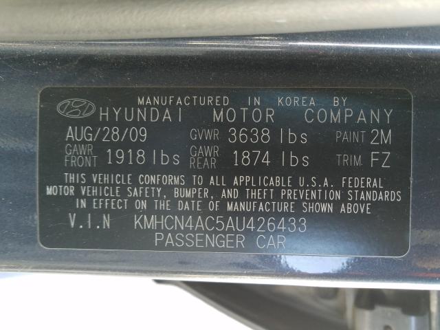 Photo 9 VIN: KMHCN4AC5AU426433 - HYUNDAI ACCENT GLS 