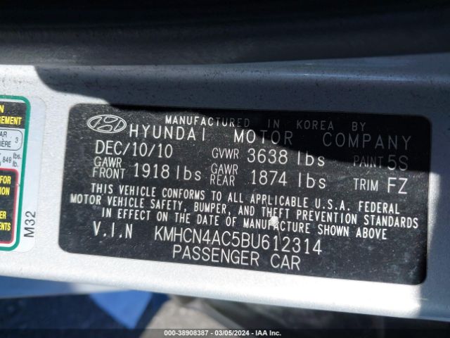 Photo 8 VIN: KMHCN4AC5BU612314 - HYUNDAI ACCENT 