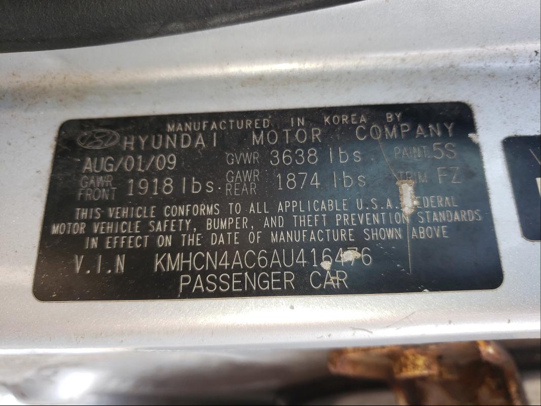 Photo 9 VIN: KMHCN4AC6AU416476 - HYUNDAI ACCENT GLS 