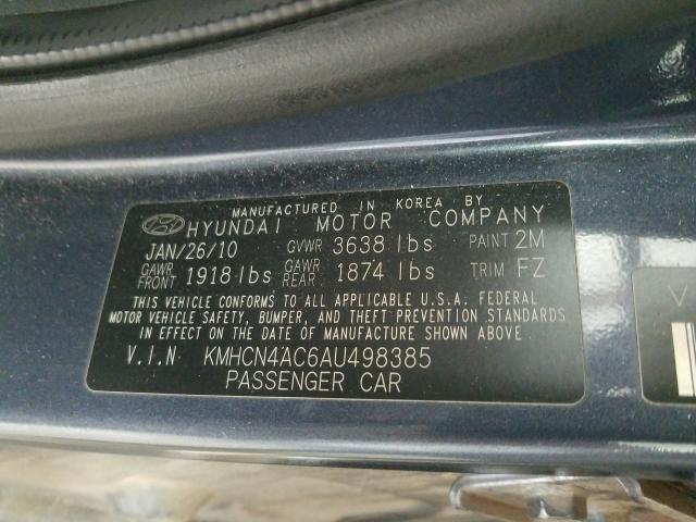 Photo 9 VIN: KMHCN4AC6AU498385 - HYUNDAI ACCENT GLS 