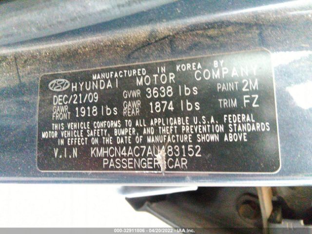 Photo 8 VIN: KMHCN4AC7AU483152 - HYUNDAI ACCENT 