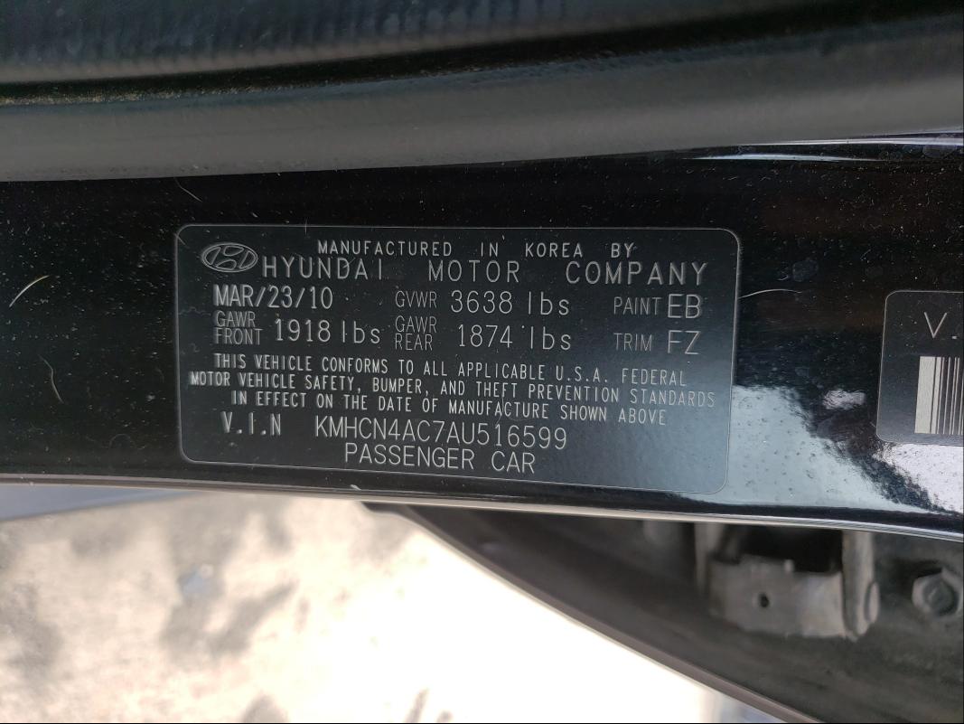 Photo 9 VIN: KMHCN4AC7AU516599 - HYUNDAI ACCENT GLS 