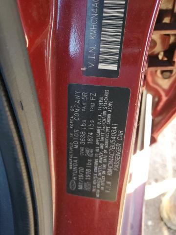 Photo 11 VIN: KMHCN4AC7BU540841 - HYUNDAI ACCENT GLS 