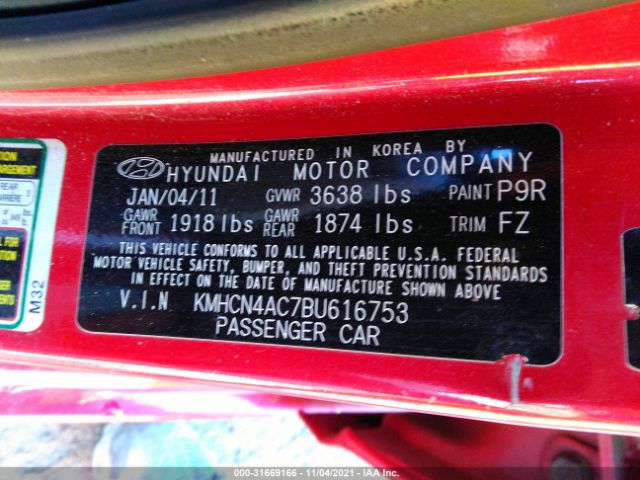 Photo 8 VIN: KMHCN4AC7BU616753 - HYUNDAI ACCENT 