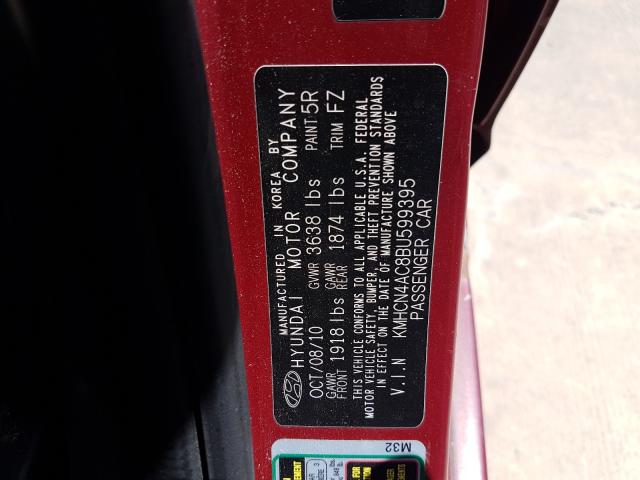 Photo 9 VIN: KMHCN4AC8BU599395 - HYUNDAI ACCENT GLS 