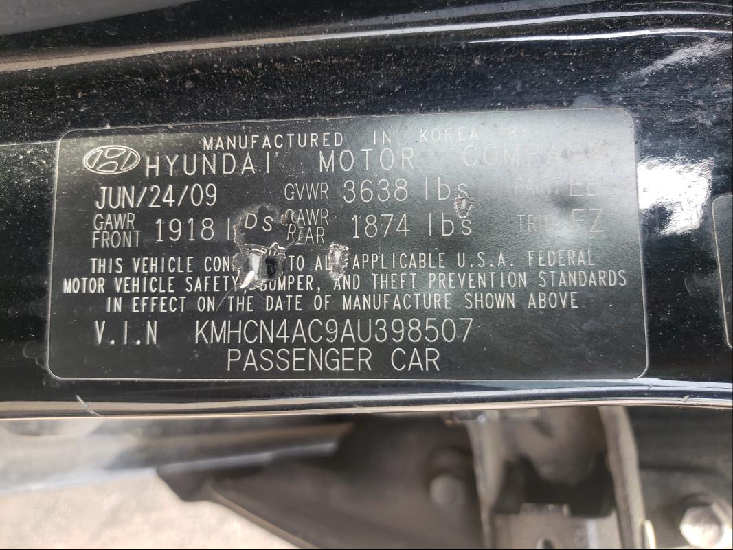 Photo 9 VIN: KMHCN4AC9AU398507 - HYUNDAI ACCENT GLS 