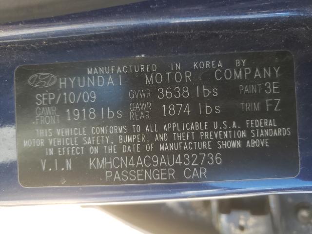 Photo 9 VIN: KMHCN4AC9AU432736 - HYUNDAI ACCENT GLS 