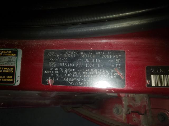 Photo 9 VIN: KMHCN4ACXAU428582 - HYUNDAI ACCENT GLS 