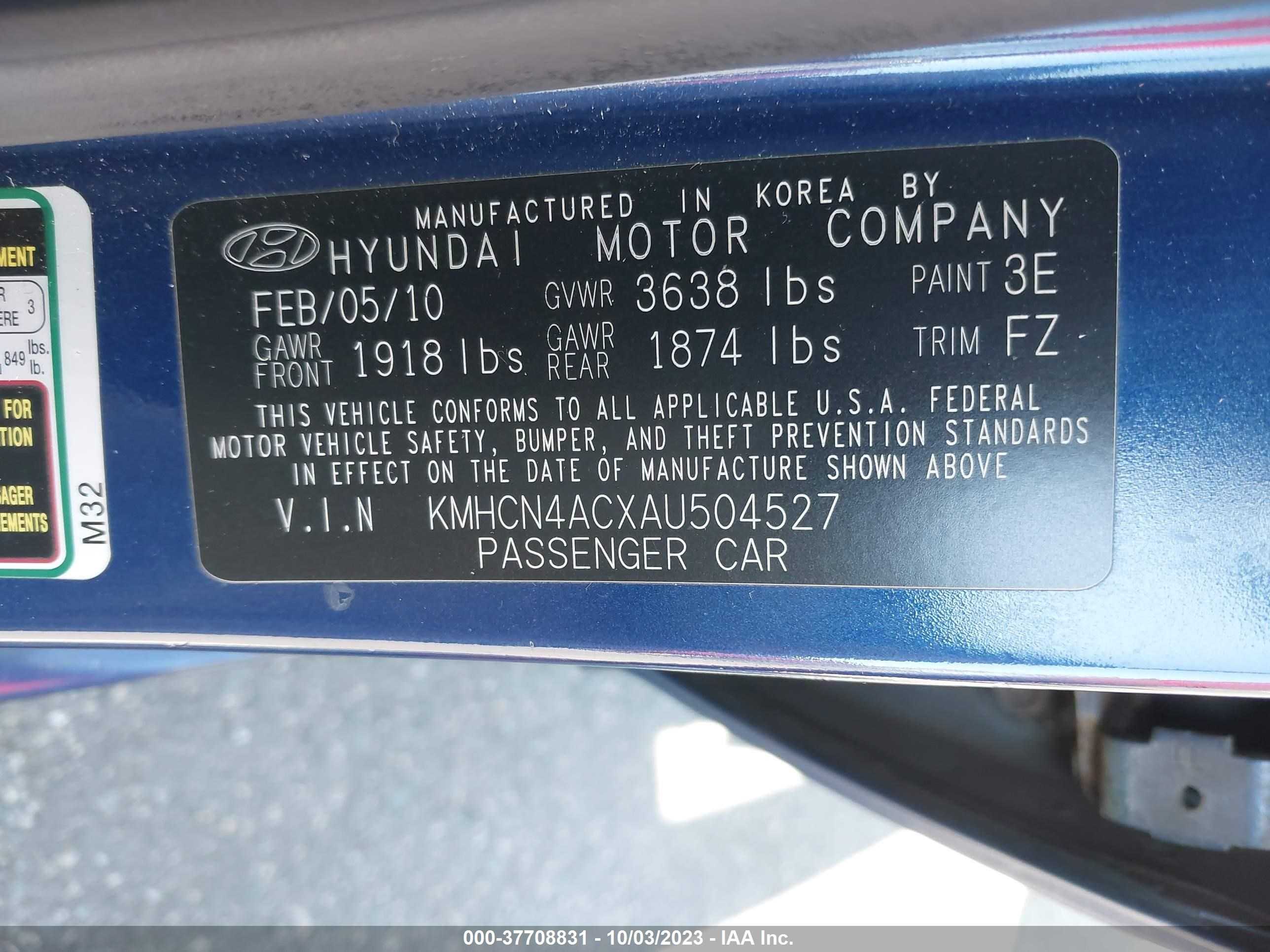 Photo 8 VIN: KMHCN4ACXAU504527 - HYUNDAI ACCENT 