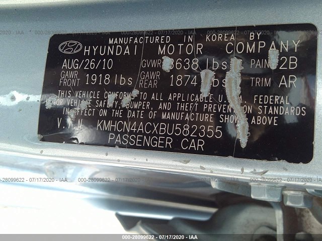 Photo 8 VIN: KMHCN4ACXBU582355 - HYUNDAI ACCENT 