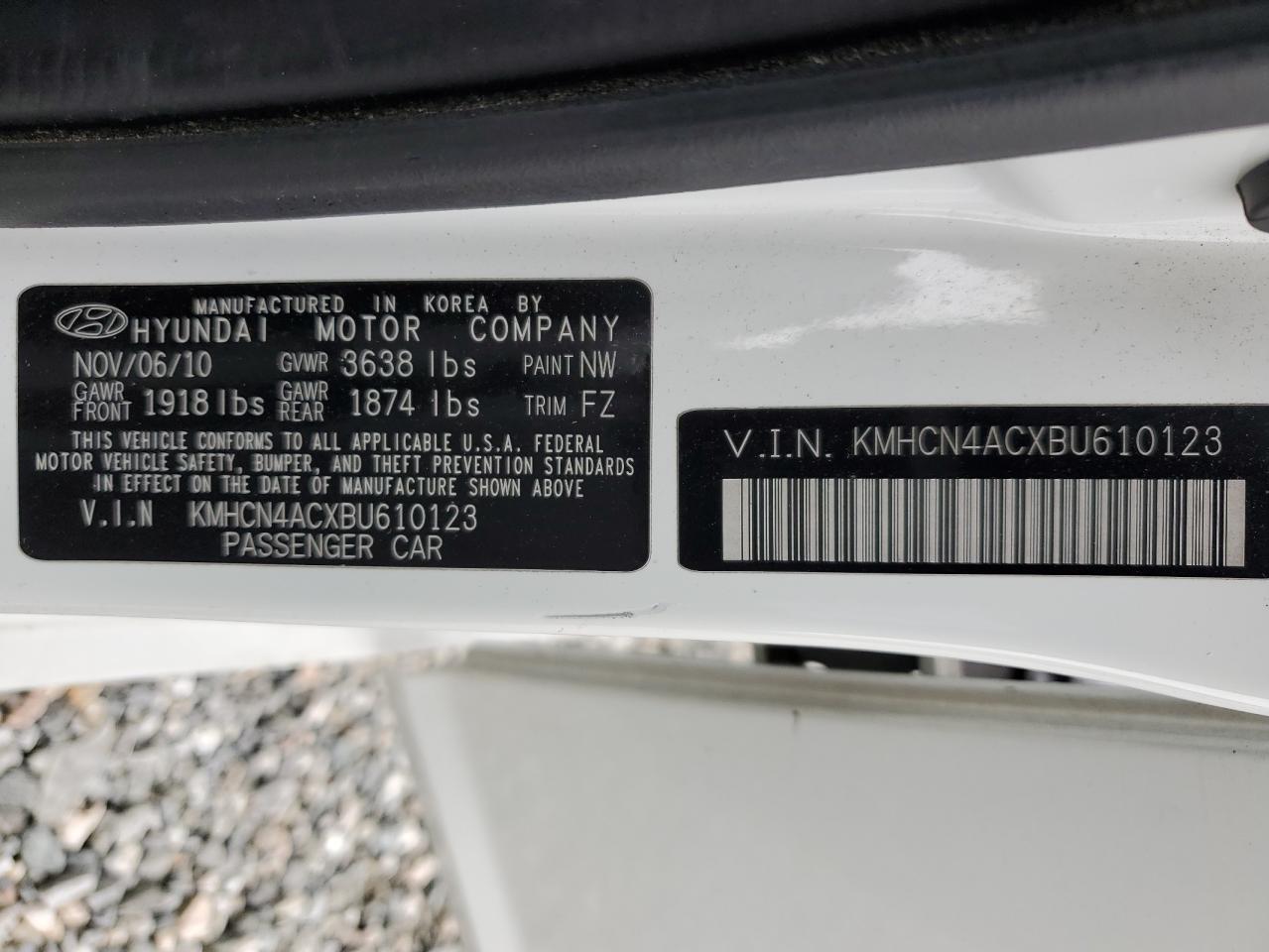 Photo 11 VIN: KMHCN4ACXBU610123 - HYUNDAI ACCENT 