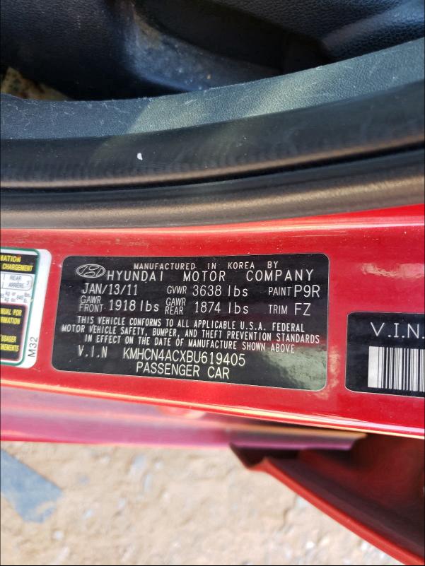 Photo 9 VIN: KMHCN4ACXBU619405 - HYUNDAI ACCENT GLS 