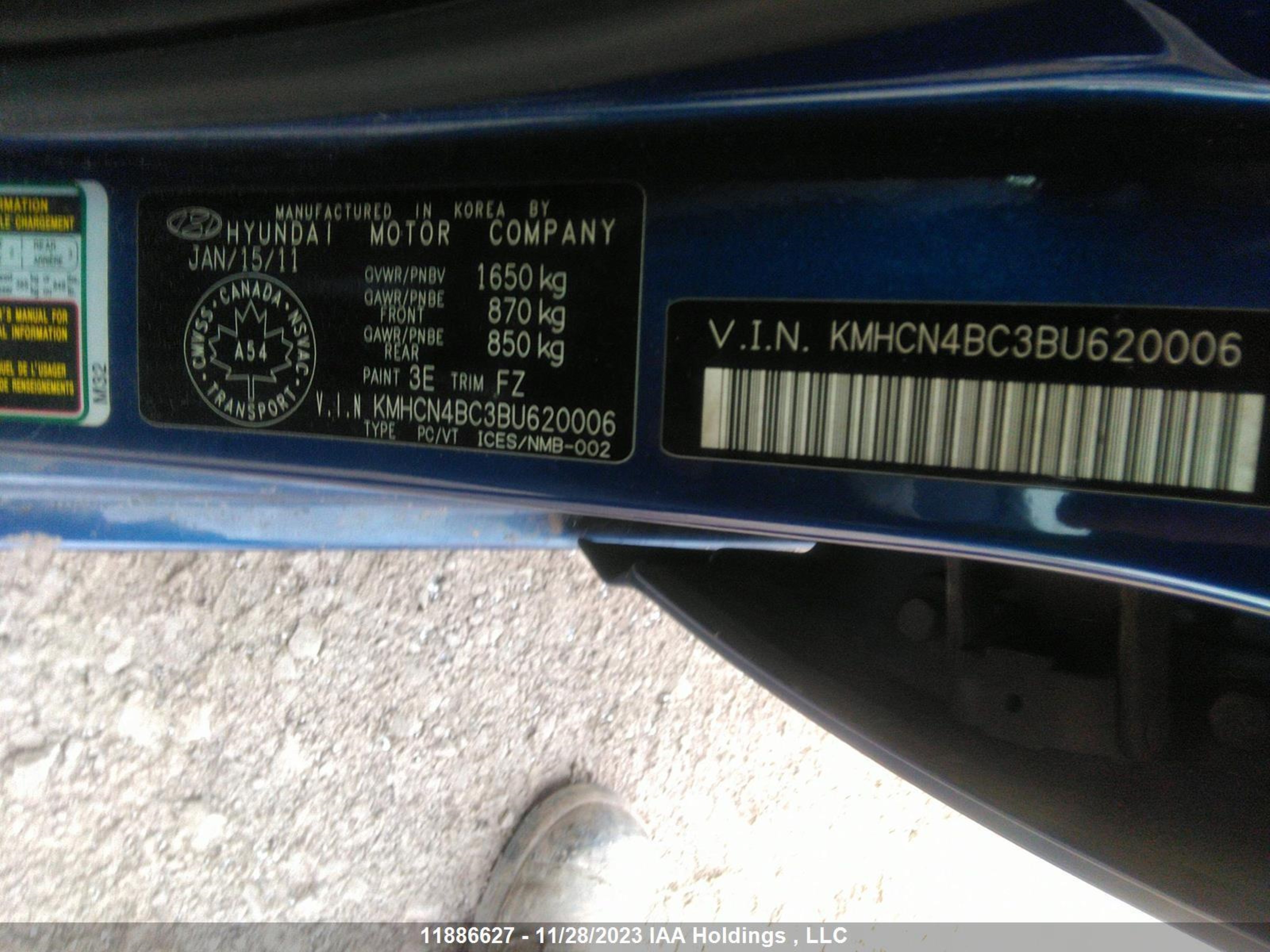 Photo 8 VIN: KMHCN4BC3BU620006 - HYUNDAI ACCENT 