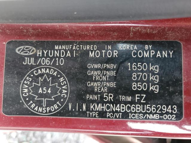 Photo 12 VIN: KMHCN4BC6BU562943 - HYUNDAI ACCENT GLS 