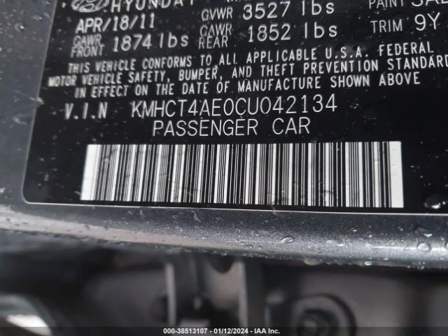 Photo 8 VIN: KMHCT4AE0CU042134 - HYUNDAI ACCENT 