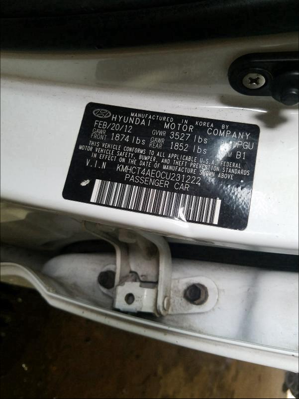 Photo 9 VIN: KMHCT4AE0CU231222 - HYUNDAI ACCENT GLS 