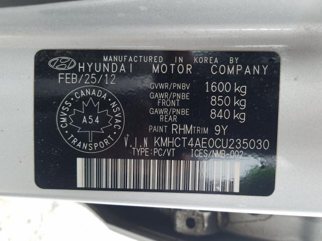 Photo 8 VIN: KMHCT4AE0CU235030 - HYUNDAI ACCENT 