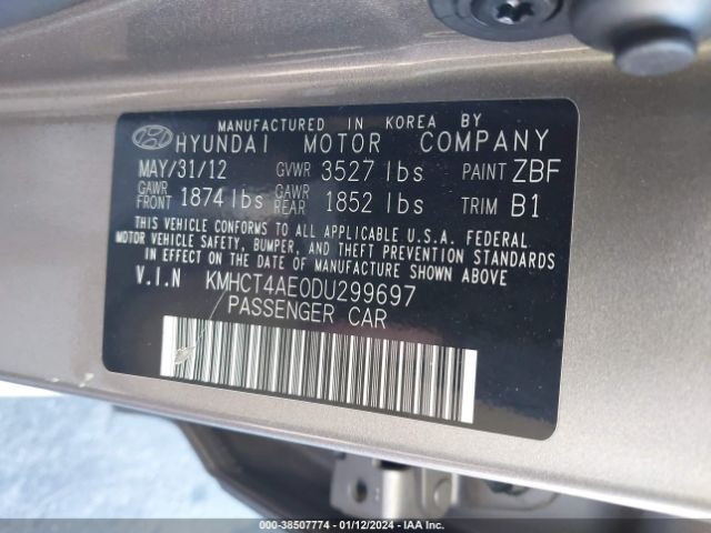 Photo 8 VIN: KMHCT4AE0DU299697 - HYUNDAI ACCENT 