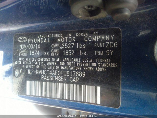 Photo 8 VIN: KMHCT4AE0FU817889 - HYUNDAI ACCENT 