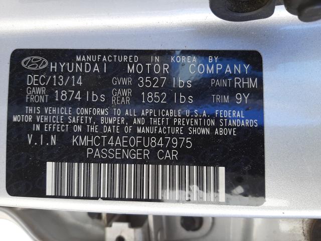 Photo 9 VIN: KMHCT4AE0FU847975 - HYUNDAI ACCENT GLS 