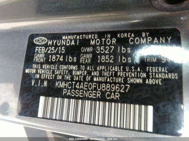 Photo 8 VIN: KMHCT4AE0FU889627 - HYUNDAI ACCENT 