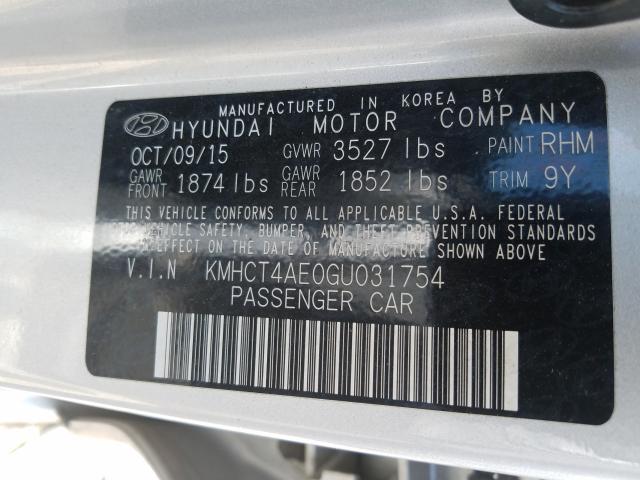 Photo 9 VIN: KMHCT4AE0GU031754 - HYUNDAI ACCENT SE 