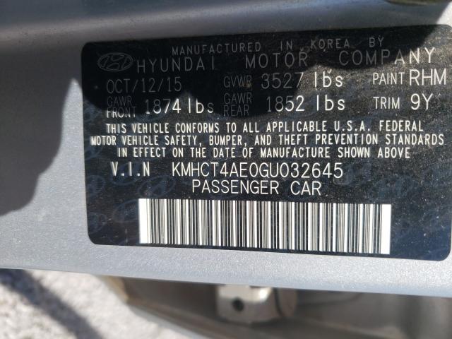 Photo 9 VIN: KMHCT4AE0GU032645 - HYUNDAI ACCENT SE 