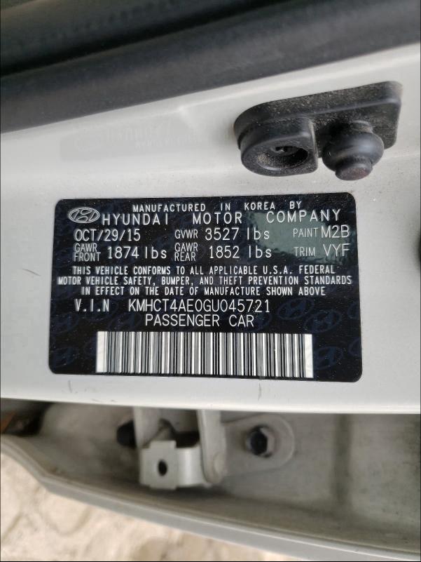 Photo 9 VIN: KMHCT4AE0GU045721 - HYUNDAI ACCENT SE 