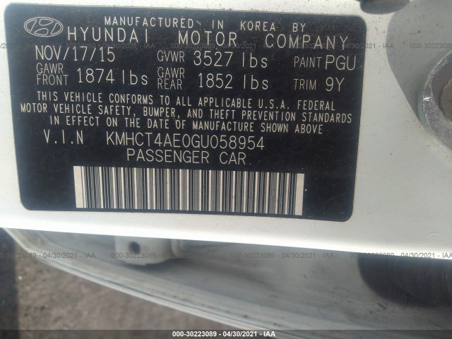 Photo 8 VIN: KMHCT4AE0GU058954 - HYUNDAI ACCENT 