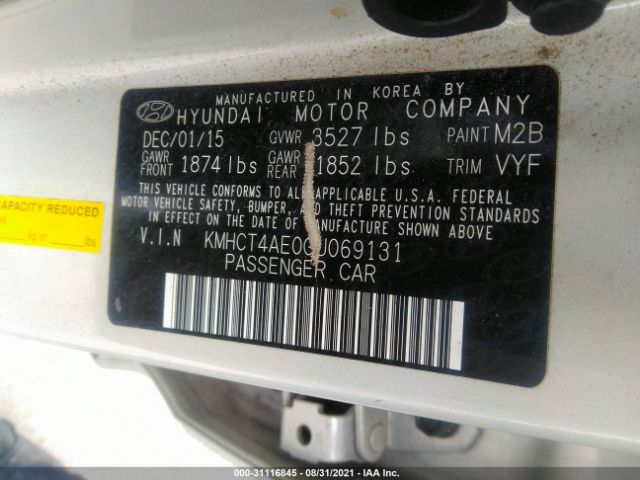 Photo 8 VIN: KMHCT4AE0GU069131 - HYUNDAI ACCENT 